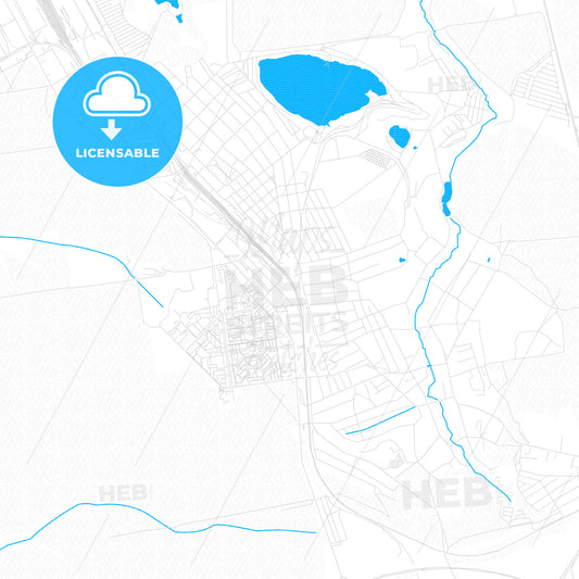 Avdiivka, Ukraine PDF vector map with water in focus