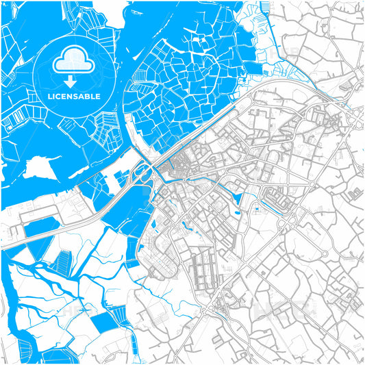 Aveiro, Aveiro, Portugal, city map with high quality roads.