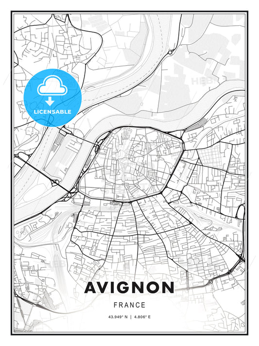 Avignon, France, Modern Print Template in Various Formats - HEBSTREITS Sketches