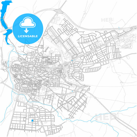 Ávila, Ávila, Spain, city map with high quality roads.