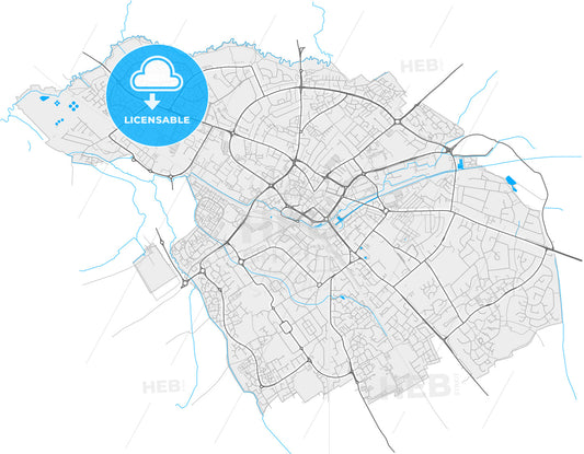 Aylesbury, South East England, England, high quality vector map