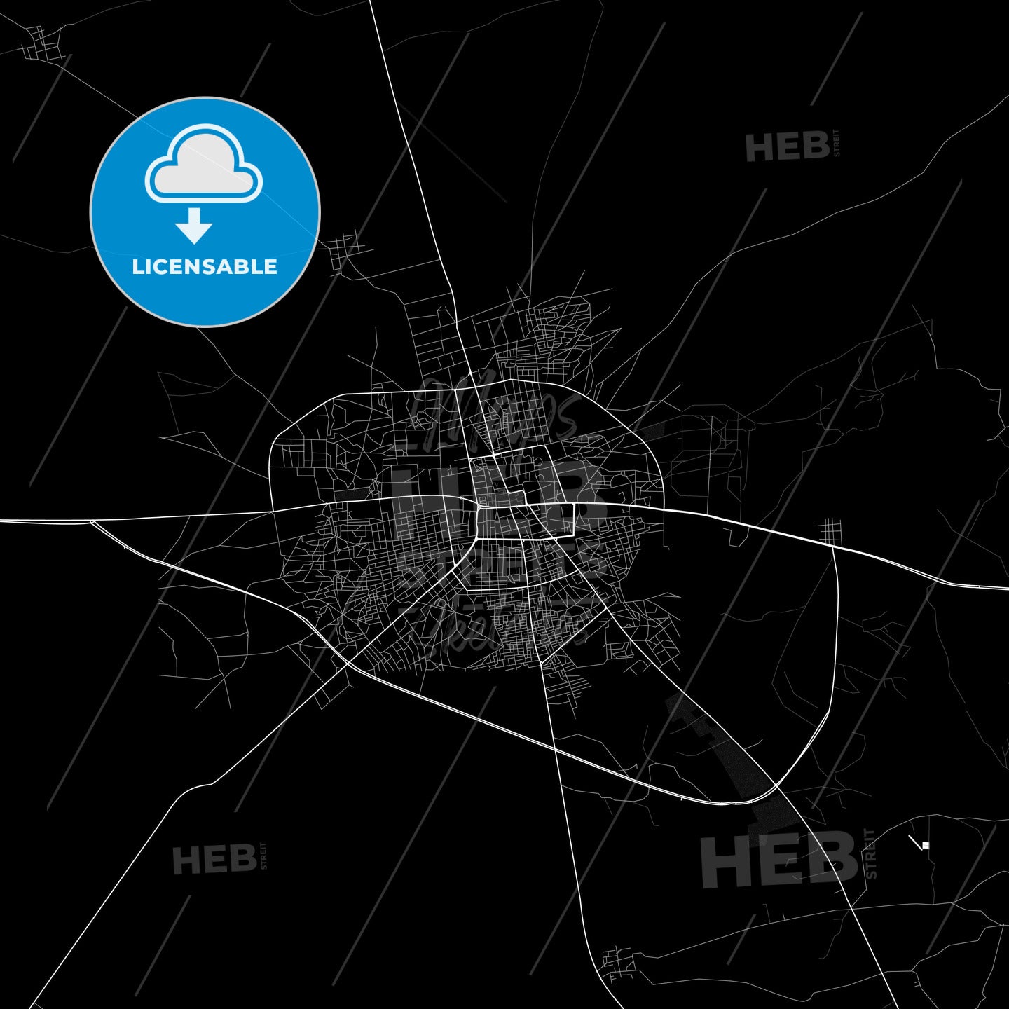 Azare, Nigeria Pdf Vector Map Black And White – HEBSTREITS