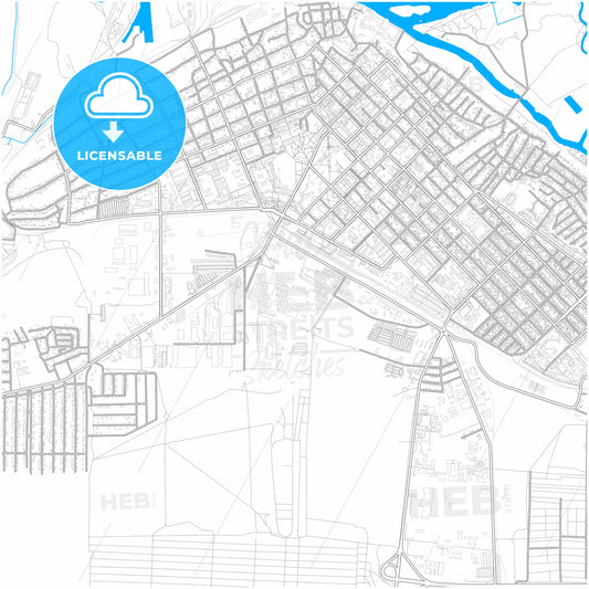 Azov, Rostov Oblast, Russia, city map with high quality roads.