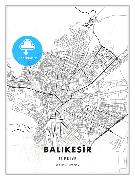 BALIKESİR / Balıkesir, Turkey, Modern Print Template in Various Formats - HEBSTREITS Sketches