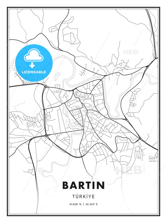 BARTIN / Bartın, Turkey, Modern Print Template in Various Formats - HEBSTREITS Sketches