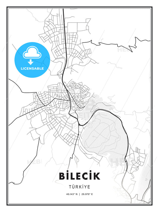 BİLECİK / Bilecik, Turkey, Modern Print Template in Various Formats - HEBSTREITS Sketches