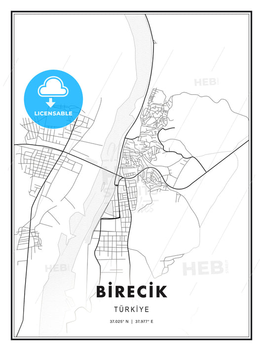 BİRECİK / Birecik, Turkey, Modern Print Template in Various Formats - HEBSTREITS Sketches