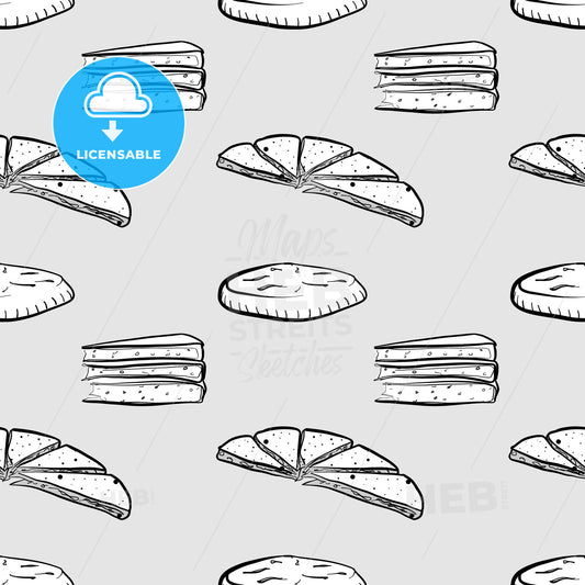Baba seamless pattern greyscale drawing – instant download