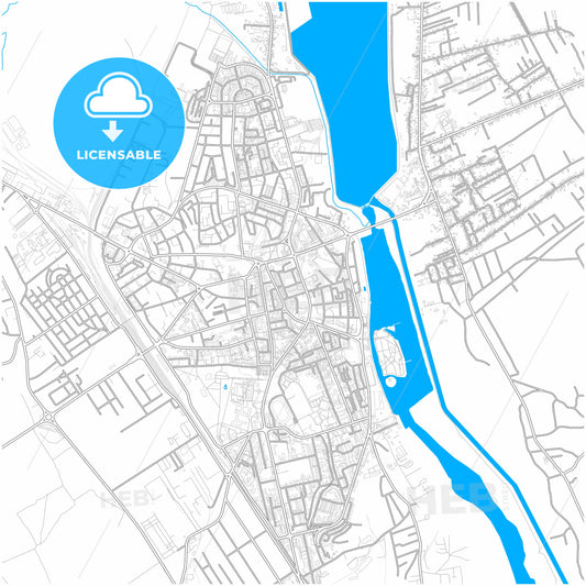 Bacău, Bacău, Romania, city map with high quality roads.