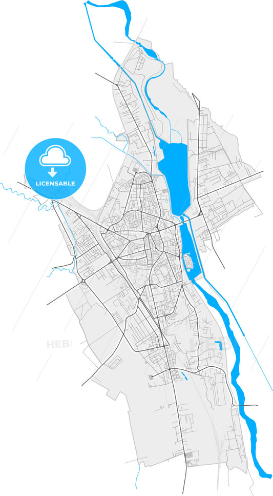 Bacău, Bacău, Romania, high quality vector map