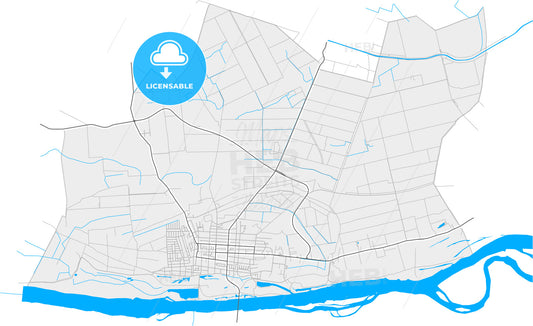 Bačka Palanka, South Bačka, Serbia, high quality vector map