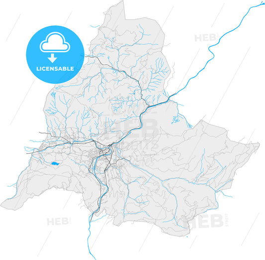 Bad Ischl, Upper Austria, Austria, high quality vector map