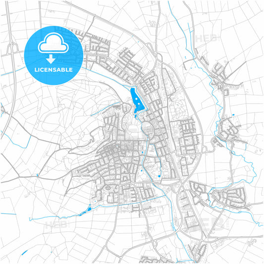 Bad Nauheim, Hesse, Germany, city map with high quality roads.