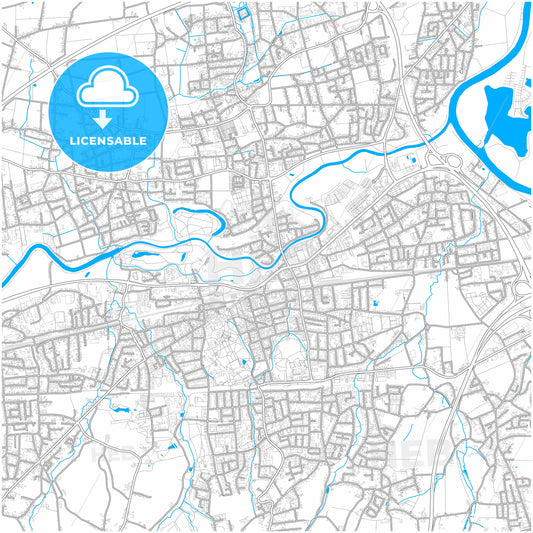 Bad Oeynhausen, North Rhine-Westphalia, Germany, city map with high quality roads.