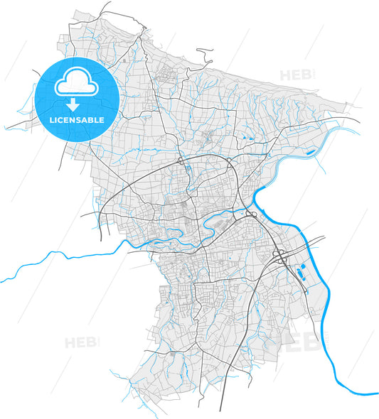 Bad Oeynhausen, North Rhine-Westphalia, Germany, high quality vector map