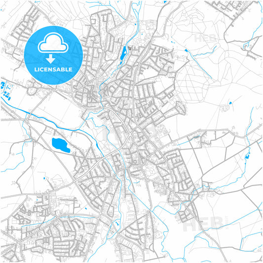 Bad Salzuflen, North Rhine-Westphalia, Germany, city map with high quality roads.