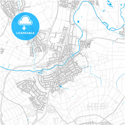 Bad Vilbel, Hesse, Germany, city map with high quality roads.