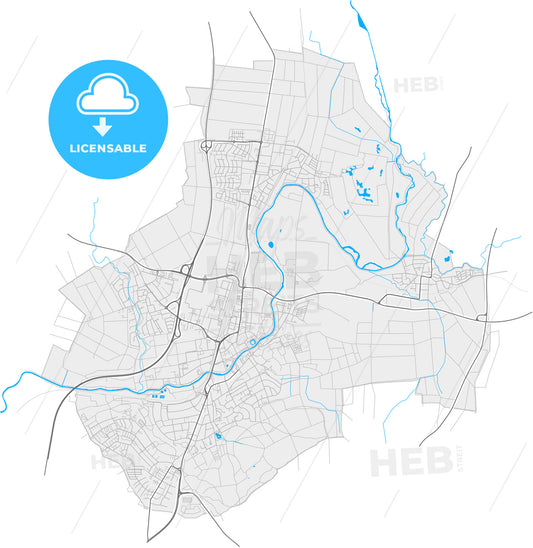 Bad Vilbel, Hesse, Germany, high quality vector map