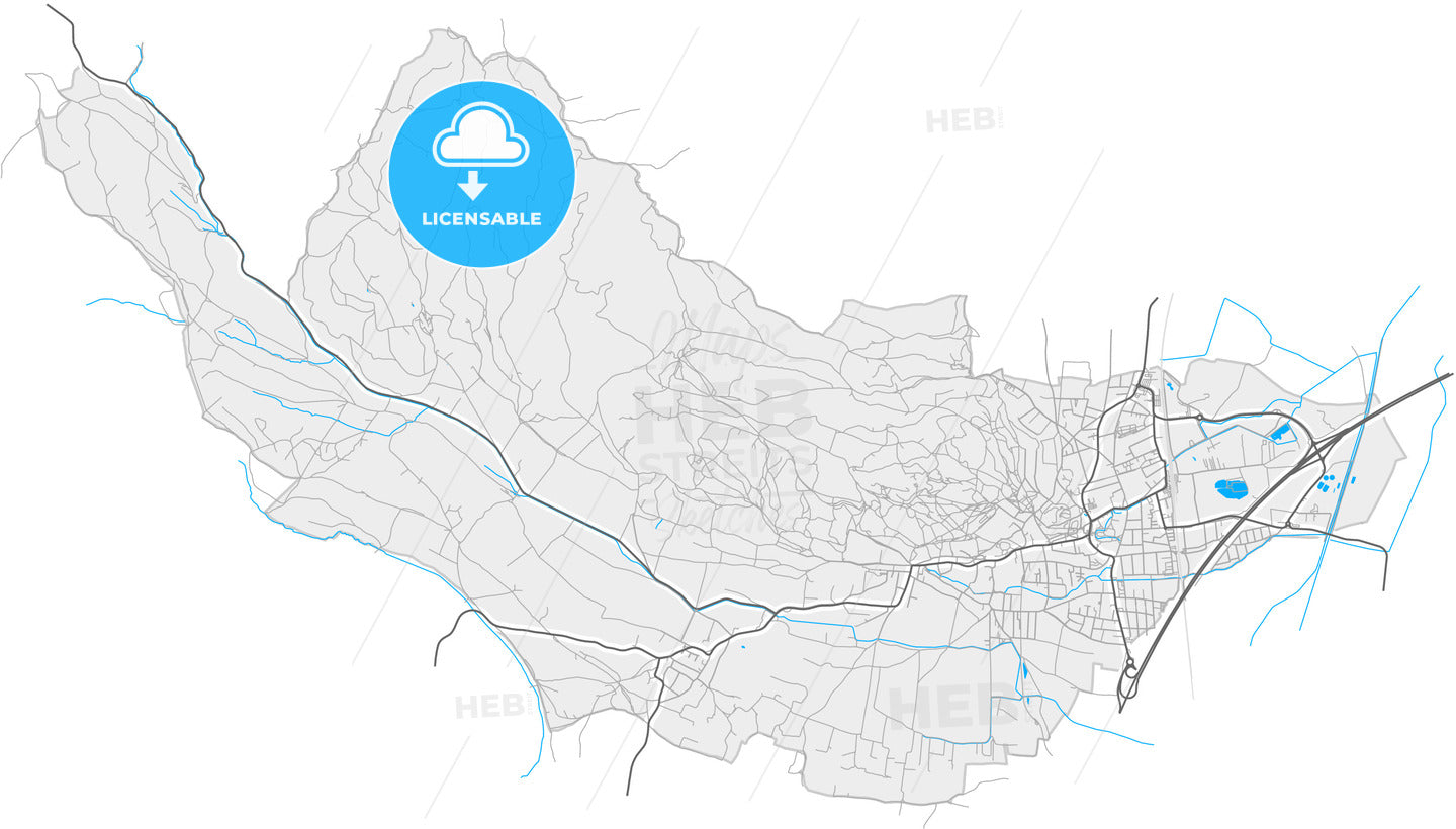 Bad Vöslau, Lower Austria, Austria, high quality vector map