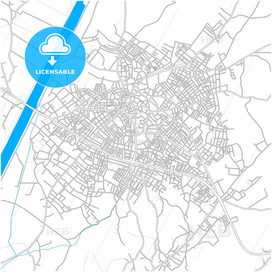 Bafra, Samsun, Turkey, city map with high quality roads.