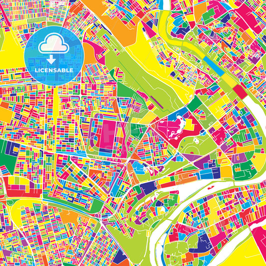 Baghdad, Iraq, colorful vector map