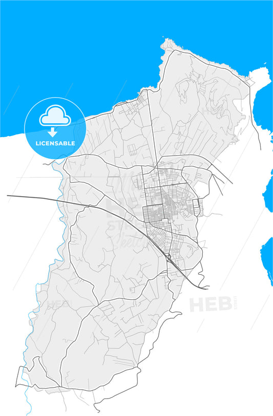 Bagheria, Sicily, Italy, high quality vector map