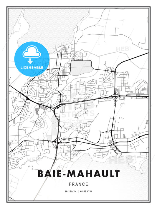 Baie-Mahault, France, Modern Print Template in Various Formats - HEBSTREITS Sketches