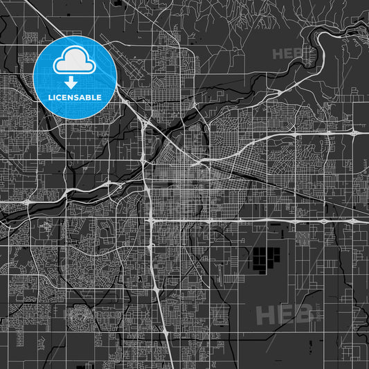 Bakersfield, California - Area Map - Dark