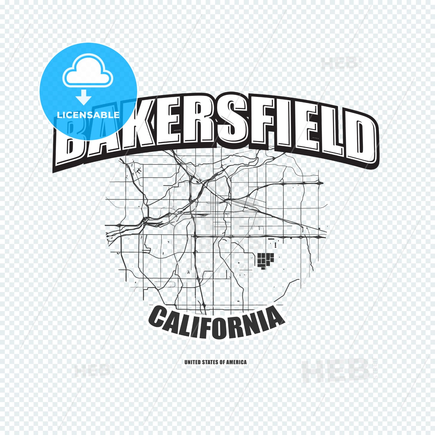 Bakersfield, California, logo artwork – instant download