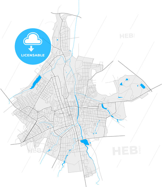 Bakhmut, Donetsk Oblast, Ukraine, high quality vector map