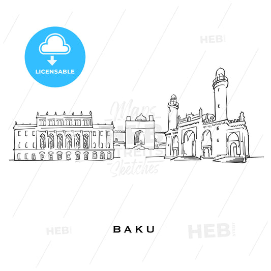 Baku Azerbaijan famous architecture – instant download