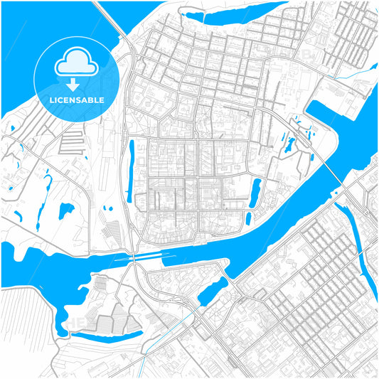 Balakovo, Saratov Oblast, Russia, city map with high quality roads.