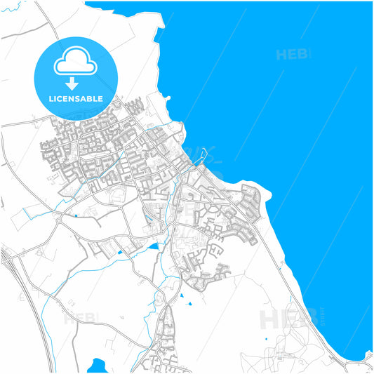 Balbriggan, Fingal, Ireland, city map with high quality roads.