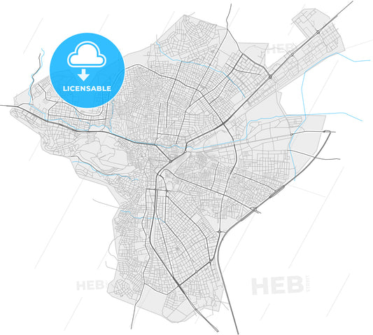 Balıkesir, Balıkesir, Turkey, high quality vector map