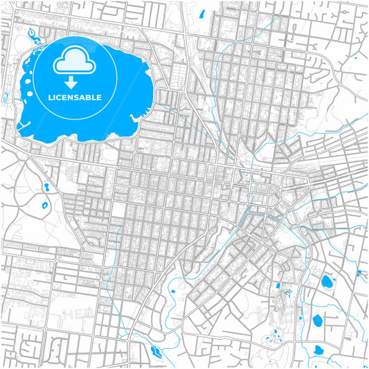 Ballarat, Victoria, Australia, city map with high quality roads.