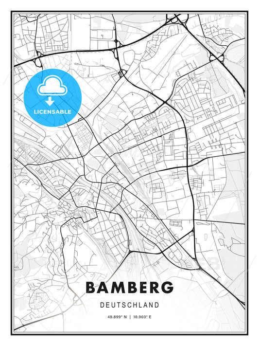 Bamberg, Germany, Modern Print Template in Various Formats - HEBSTREITS Sketches