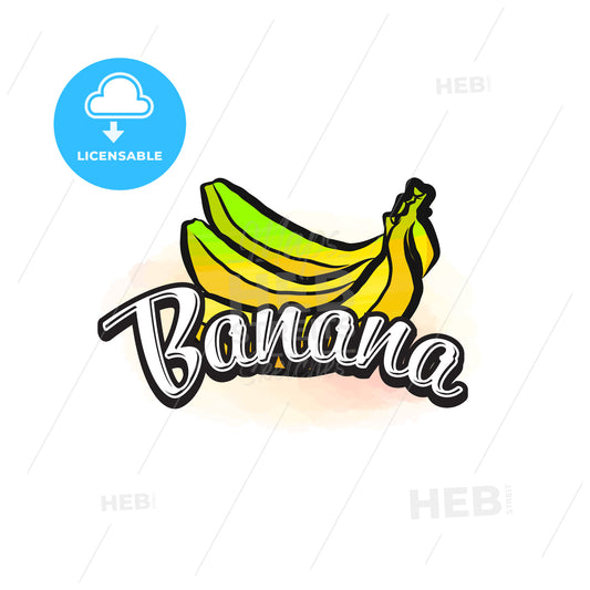Banana colorful label sign – instant download