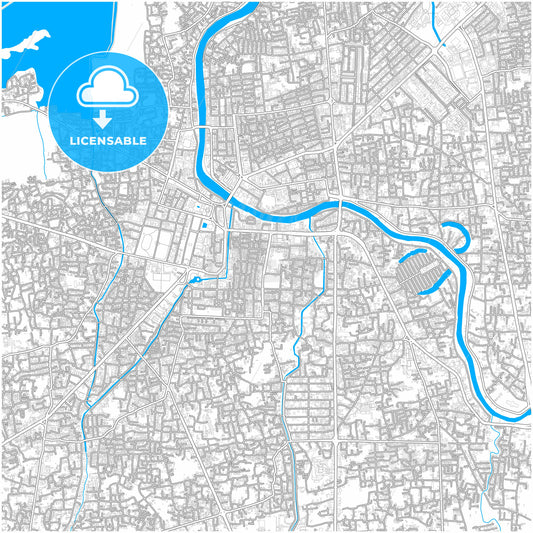 Banda Aceh, Aceh, Indonesia, city map with high quality roads.