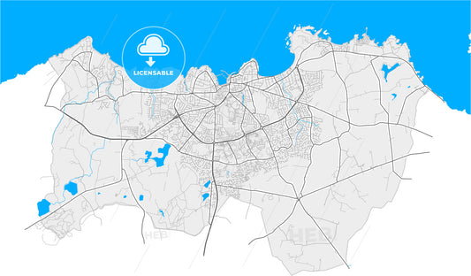Bangor, Down, Northern Ireland, high quality vector map