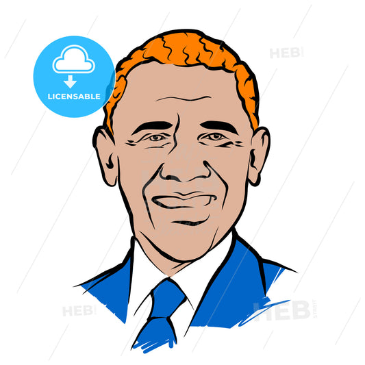 Barack Obama Vector Drawing With Colored Surfaces