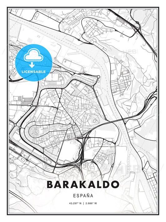 Barakaldo, Spain, Modern Print Template in Various Formats - HEBSTREITS Sketches