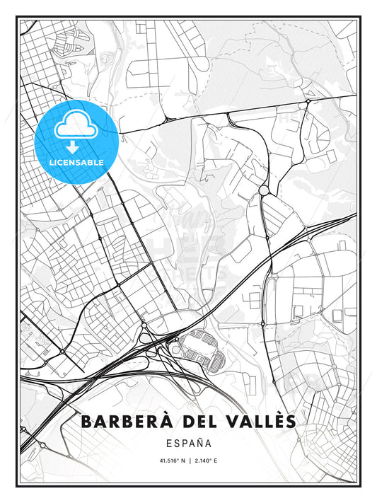Barberà del Vallès, Spain, Modern Print Template in Various Formats - HEBSTREITS Sketches