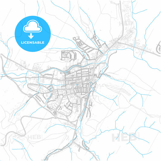 Bardejov, Prešov Region, Slovakia, city map with high quality roads.