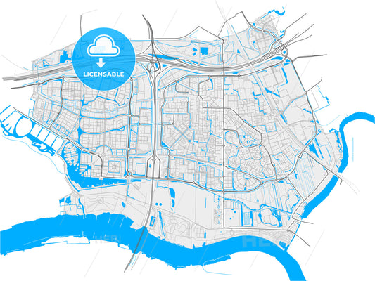 Barendrecht, South Holland, Netherlands, high quality vector map