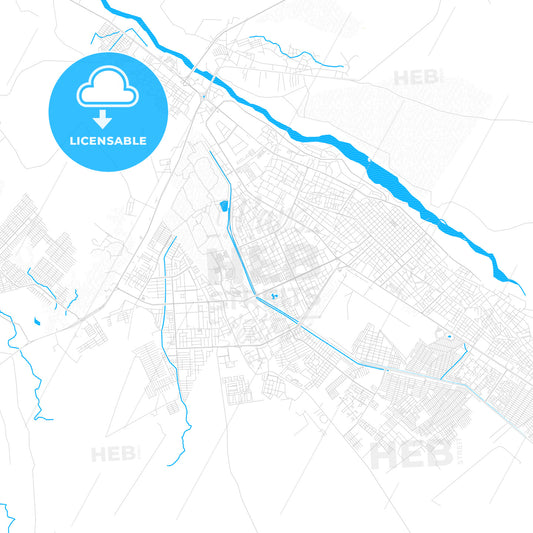 Barinas, Venezuela PDF vector map with water in focus