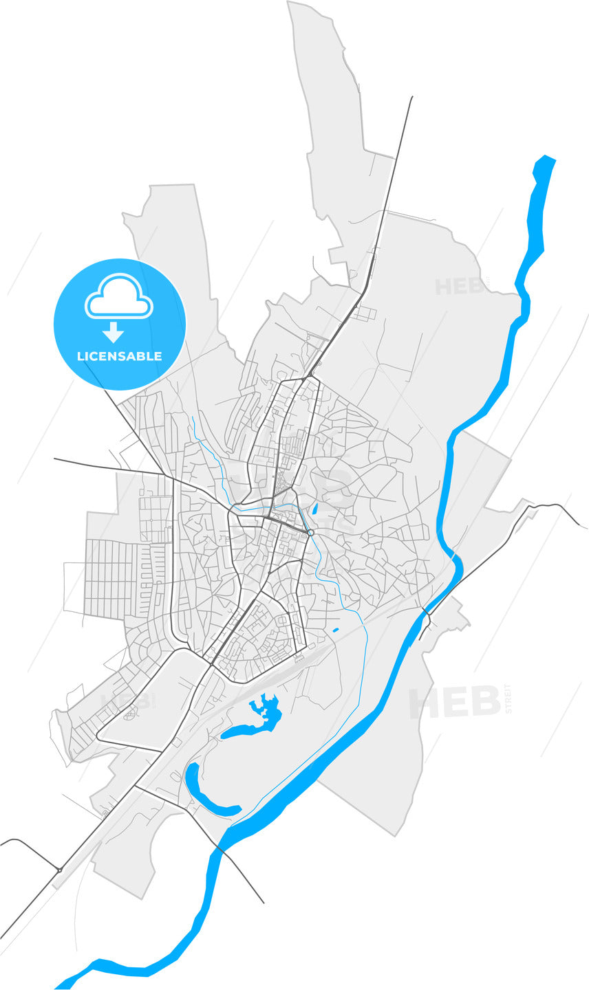 Bârlad, Vaslui, Romania, high quality vector map