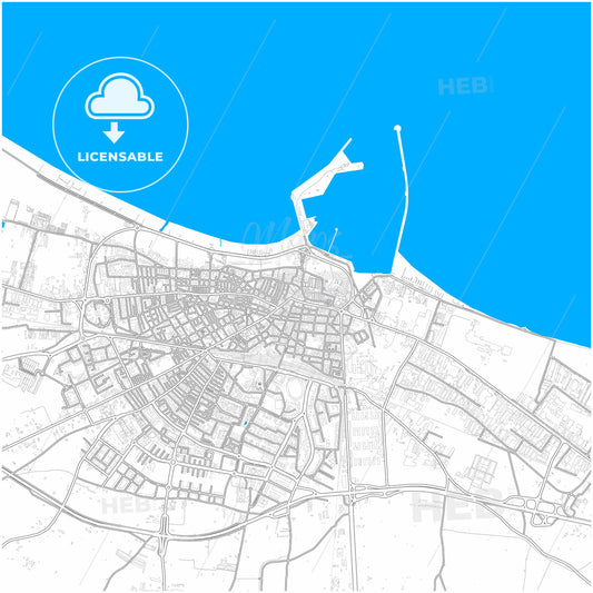Barletta, Apulia, Italy, city map with high quality roads.