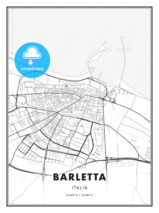 Barletta, Italy, Modern Print Template in Various Formats - HEBSTREITS Sketches