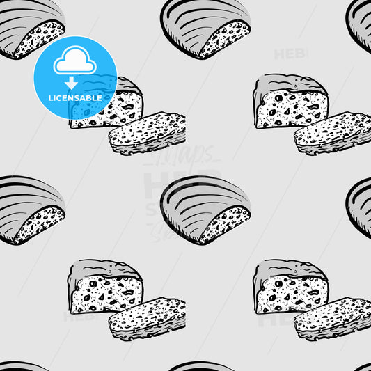 Barmbrack seamless pattern greyscale drawing – instant download