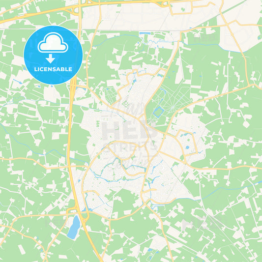 Barneveld, Netherlands Vector Map - Classic Colors